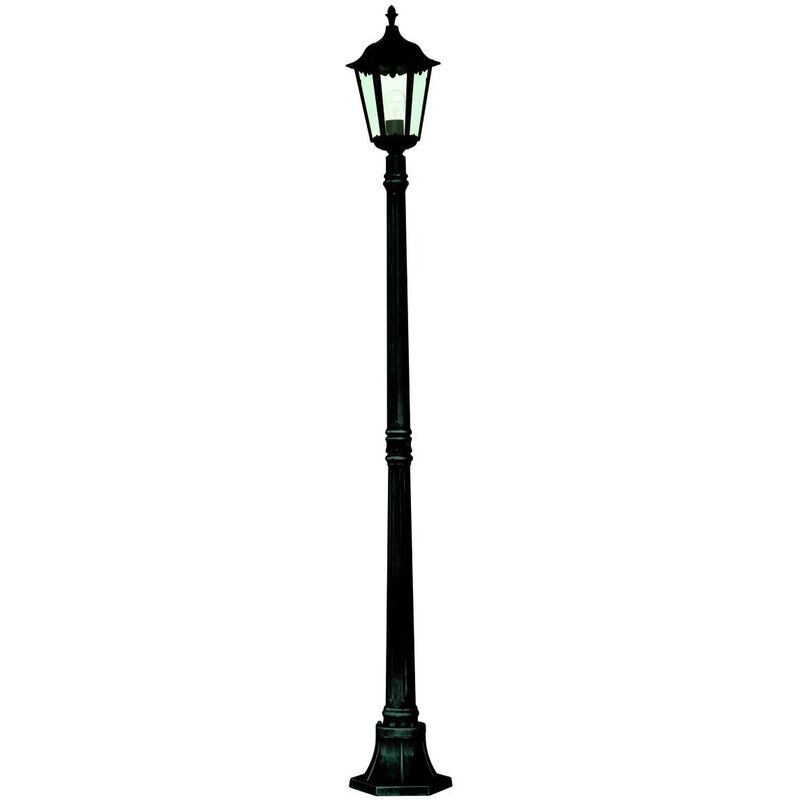 Alex - 1 Light Outdoor Lamp Post Black with Clear Glass Diffuser IP44, E27 - Searchlight