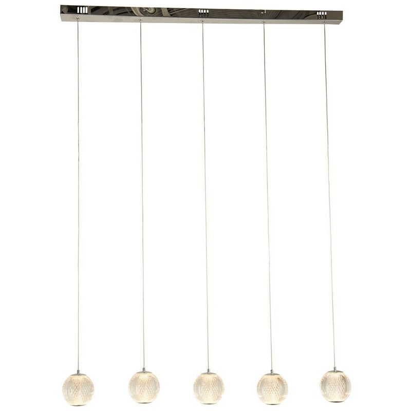 Allure 5 Light Bar Pendant Chrome, Clear Acrylic - Searchlight