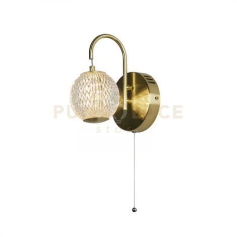 Searchlight Allure Lampada da parete in ottone satinato e acrilico trasparente