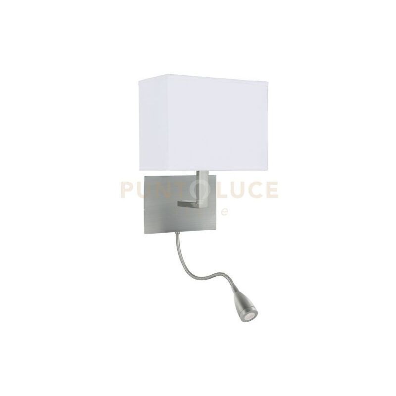 Applique da parete per hotel con luce di lettura a led - Metallo argento satinato