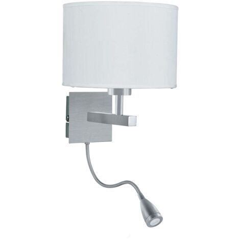 Searchlight - Applique da interno Dual Flexi Arm 1 Luce Argento Satinato, attacco E27