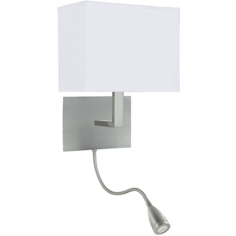 Searchlight - Applique da interno Dual Flexi Arm 1 Luce Argento Satinato, attacco E27