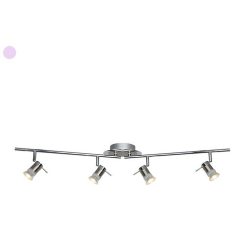 Searchlight Aries - Salle de bain à 4 lumières, chrome, argent satiné IP44, GU10