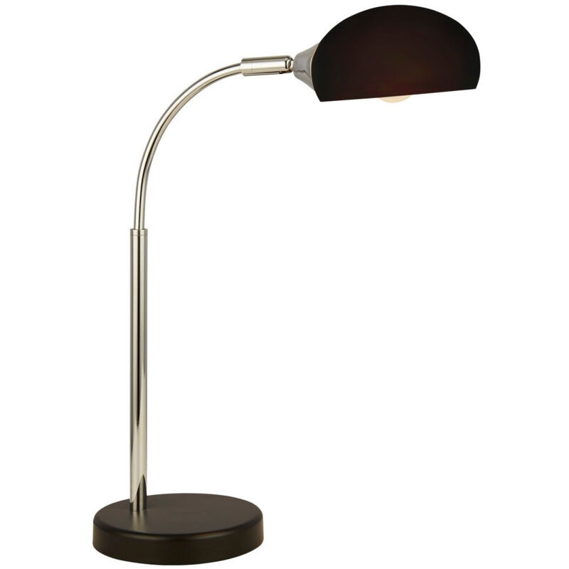 Searchlight - Astro Table Lamp Black, Chrome, Black Glass Shade