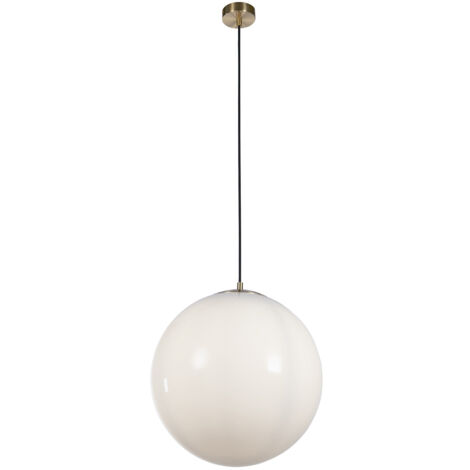 Searchlight Atom II Lampadario Atom 40cm Ottone Satinato, Vetro Opale