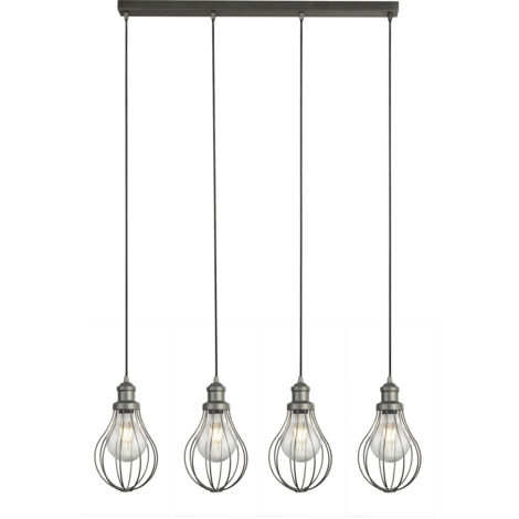 Searchlight Balloon Cage - 4 ciondolo appeso a gabbia per palloncini luminosi argento, E27