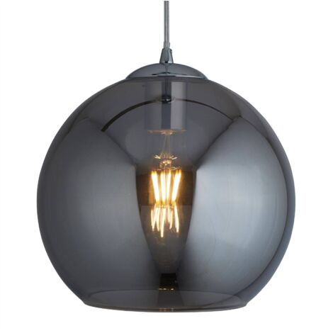 Searchlight Balls - Sospensione a soffitto a 1 luce a cupola Cromo, Vetro fumé, E27