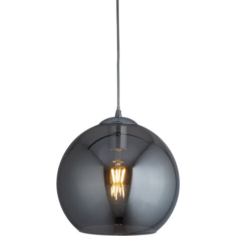 Searchlight Balls - Sospensione a soffitto a 1 luce a cupola Cromo, Vetro fumé, E27