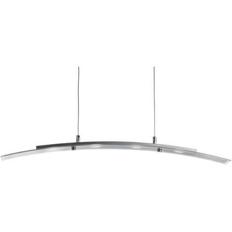 Searchlight Bar Lights - LED Lampada Da Soffitto A Sospensione Bar Argento Satinato, Vetro 4 Curvo