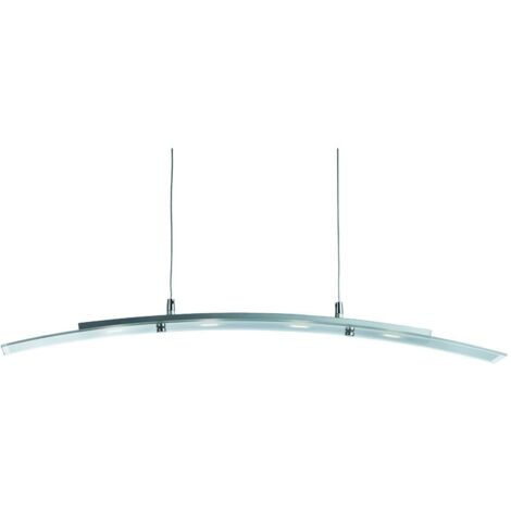 Searchlight Bar Lights - Plafonnier LED Luminaire de Barre Argent Satiné, Verre 4 Courbé
