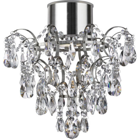 Searchlight Bathroom - Lampadario da bagno 1 luce Cromo, Cristalli K5 IP44, GU10