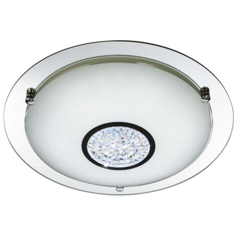 Searchlight Bathroom - LED integrato per bagno a filo soffitto cromato, specchio IP44