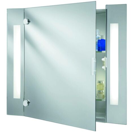 Searchlight Bathroom Mirrors - Beleuchteter Badezimmerspiegelschrank mit Rasierbuchse IP44