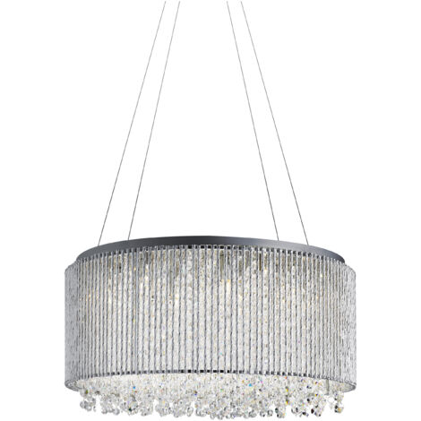 Searchlight Beatty - Suspension à 8 ampoules au fini chrome avec cristaux, G9