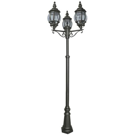 Searchlight Bel Aire - Lampadaire extérieur à 3 ampoules noir IP44, E27