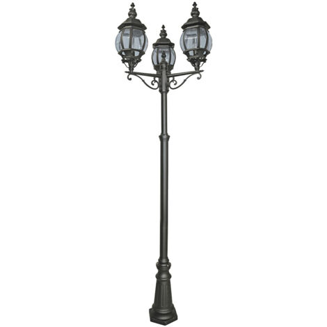 Searchlight Bel Aire - Lampione da esterno 3 luci Nero IP44, attacco E27