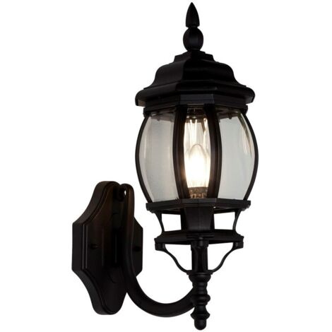 Searchlight Bel Aire - Lanterne murale extérieure à 1 ampoule noire IP44, E27