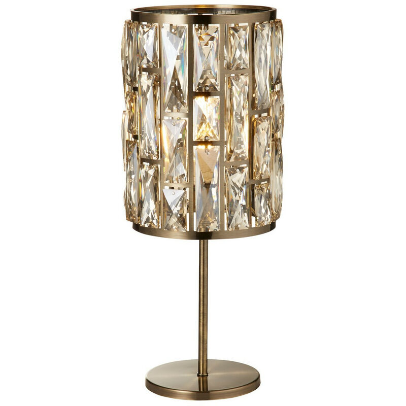 Bijou Table Lamp Antique Brass, Champagne Glass - Searchlight