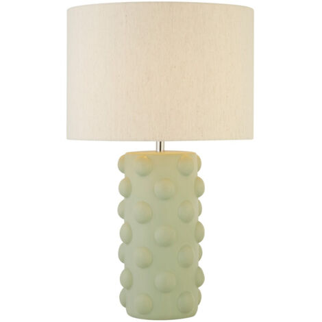 Searchlight Bobble Lampe de table Sage avec abat-jour blanc