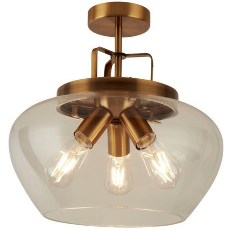 Searchlight Boule - Bronze semi-affleurant à 3 ampoules, verre, E27