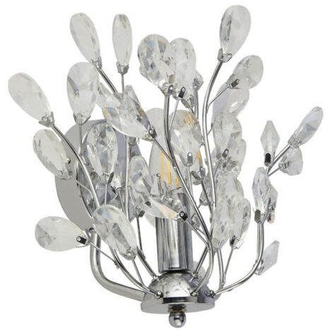 Searchlight Bouquet Applique murale chromée à 1 lumière, verre cristal