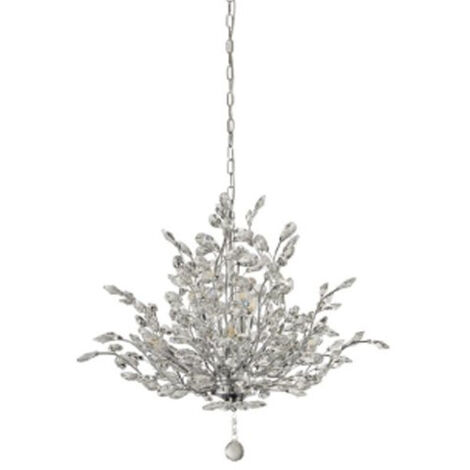 Searchlight Bouquet Luminaire suspendu chromé à 7 ampoules, verre cristal