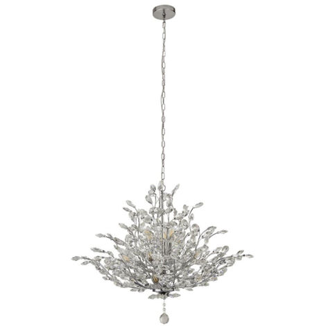 Searchlight Bouquet Suspension chromée à 11 ampoules, verre cristal