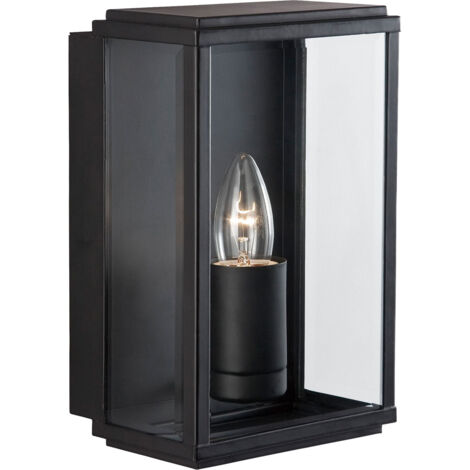 Searchlight Box - Applique da esterno da giardino a 1 luce Nero IP44, E27