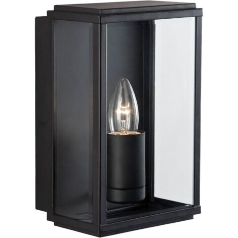 Searchlight Box - Applique murale d'extérieur à 1 ampoule noire IP44, E27