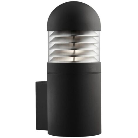 Searchlight Bronx - Grande applique murale extérieure à 1 ampoule noire avec abat-jour en polycarbonate IP44, E27