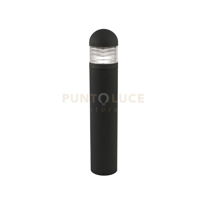 Bronx Outdoor Post - Metallo nero, vetro trasparente e policarbonato