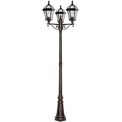Searchlight Capri - Lampione da esterno 3 luci Rustico Marrone IP43, E27
