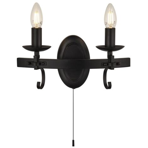 Searchlight CARTWHEEL - Applique murale à 2 ampoules, noir