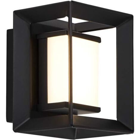 Searchlight Chaplin Applique Murale LED Rectangulaire, Noir Mat - 100mm