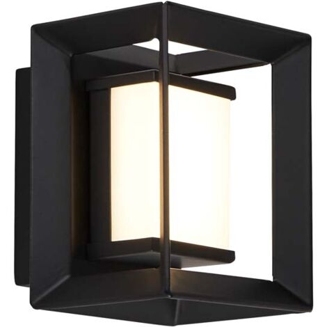 Searchlight Chaplin Rechteckige LED-Wandleuchte, Mattschwarz - 100mm