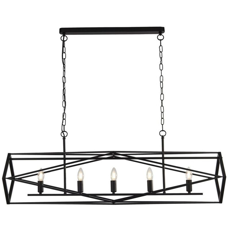 Searchlight Lighting - Searchlight CHASSIS - 5 Light Black Candle Ceiling Pendant