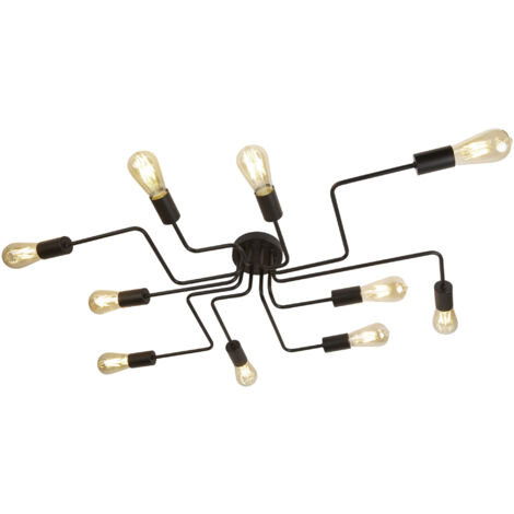 Searchlight Circuit - Plafoniera a 10 luci nero opaco, attacco E27