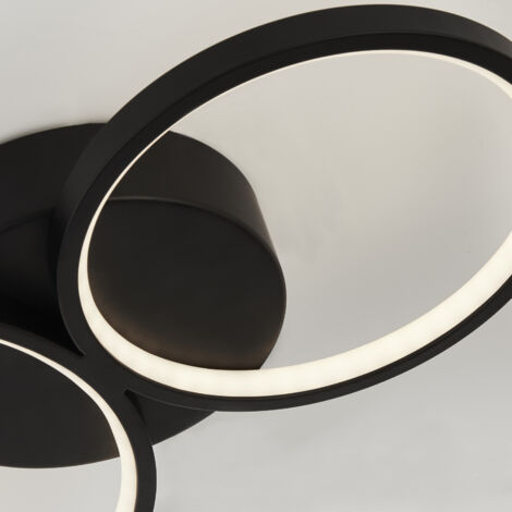 Searchlight Cirque 4 Light Led Ring Flush Light, nero opaco