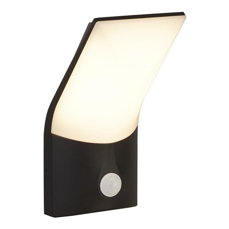 Copenhagen Applique murale extérieure à 1 lumière led, capteur Pir, moulé sous pression, abat-jour opale IP54 3000K - Searchlight
