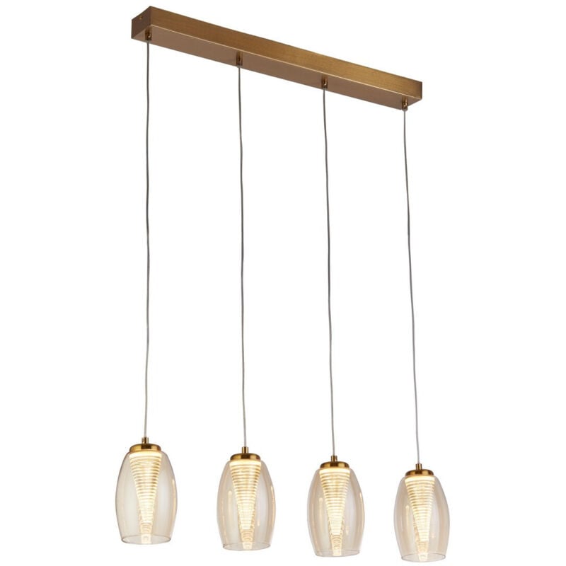Searchlight Cyclone 4 Light Bar Pendant Bronze, Champagne Glass