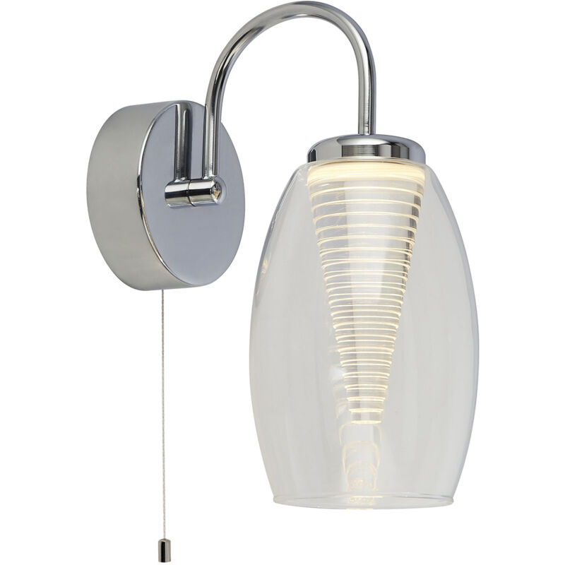 Image of Applique Contemporanea Ciclon Metallo Cromo Vetro Trasparente Led 6W 3000K