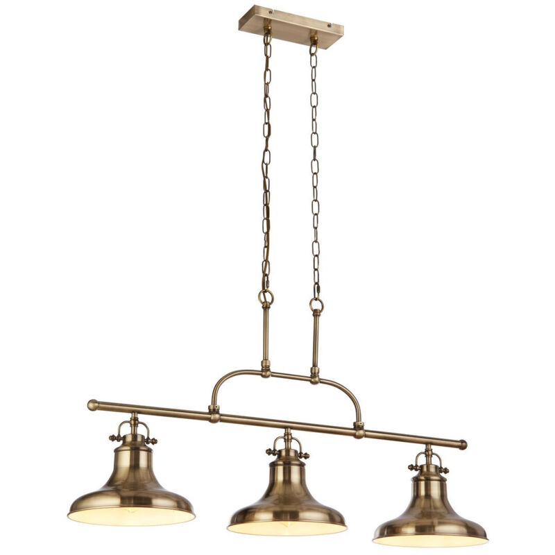 Searchlight Dallas 3 Light Bar Pendant Antique Brass Metal