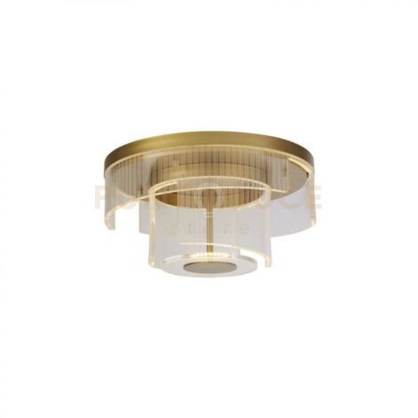 Searchlight Deco Faretto LED a filo, metallo dorato e acrilico trasparente