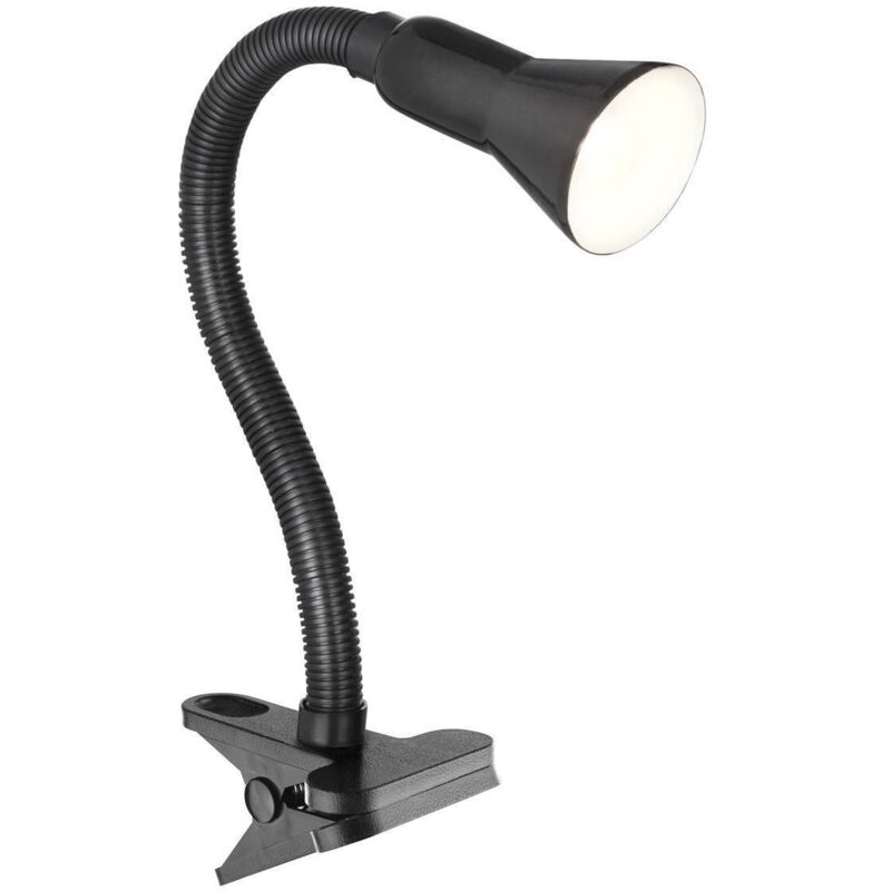 Desk Partners - Lampada da tavolo da lavoro a 1 luce con clip nera, E14 - Searchlight