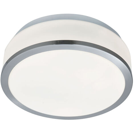 Searchlight Discs - Bagno Flusso 2 Luci Soffitto Argento Satinato IP44, E27