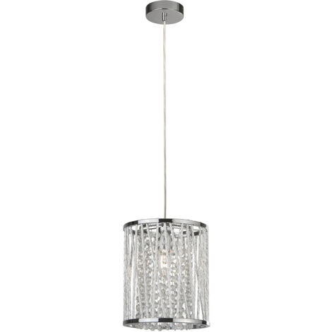 Searchlight Elise - 1 Luce Pendente Cromo, Gocce Di Cristallo, E27