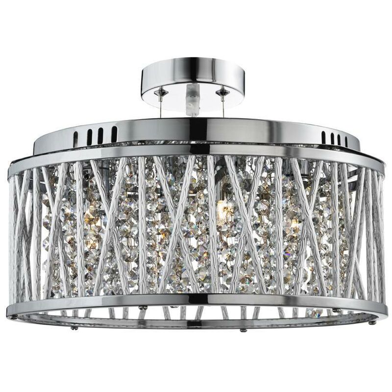 Elise - 5 Light Ceiling Pendant Chrome with Crystals, G9 - Searchlight