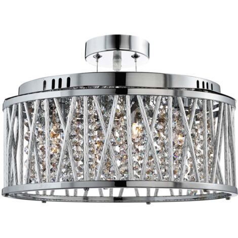 Searchlight Elise - Sospensione a soffitto a 5 luci cromata con cristalli, G9