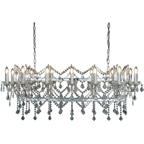 Searchlight Florence - Lampadario in cristallo a 14 luci con finitura cromata, attacco E14