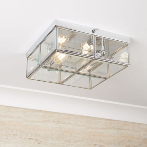Searchlight Flush - Filo a soffitto 2 luci Cromo, attacco E14